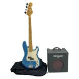 Richwood electric bass guitar in blue