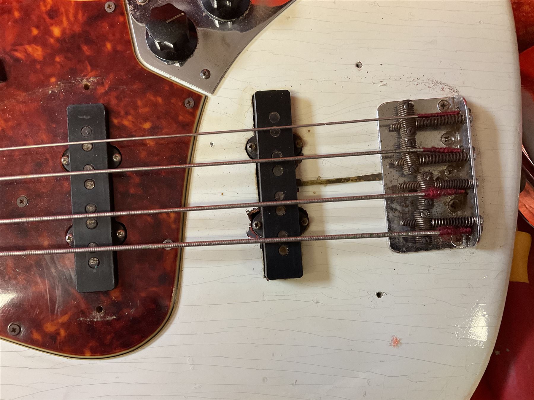 1963 Fender Jazz three-knob bass guitar; impressed with date code 7AUG63A on end of neck and serial - Image 3 of 22
