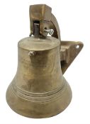 Ship's bell inscribed 'Metal Ex H.M.S. Rodney Dismantled Inverkeithing 1949' H18.5cm with hanging br