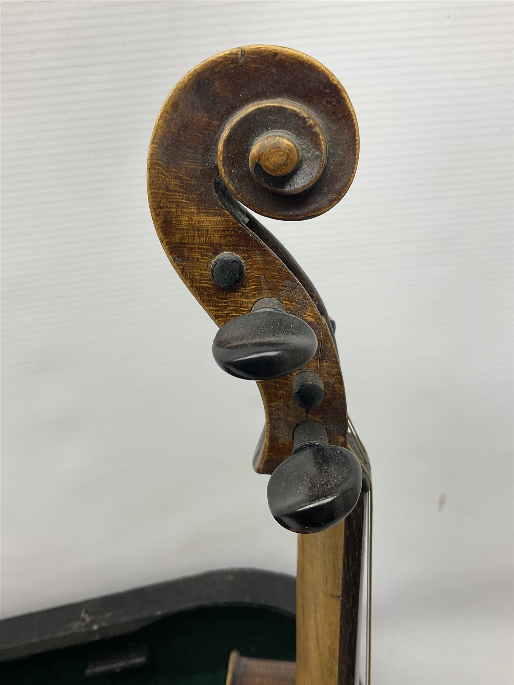 German Hopf violin c1900 with 35.5cm two-piece maple back impressed HOPF - Image 6 of 17