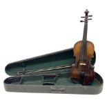 German Hopf violin c1900 with 35.5cm two-piece maple back impressed HOPF