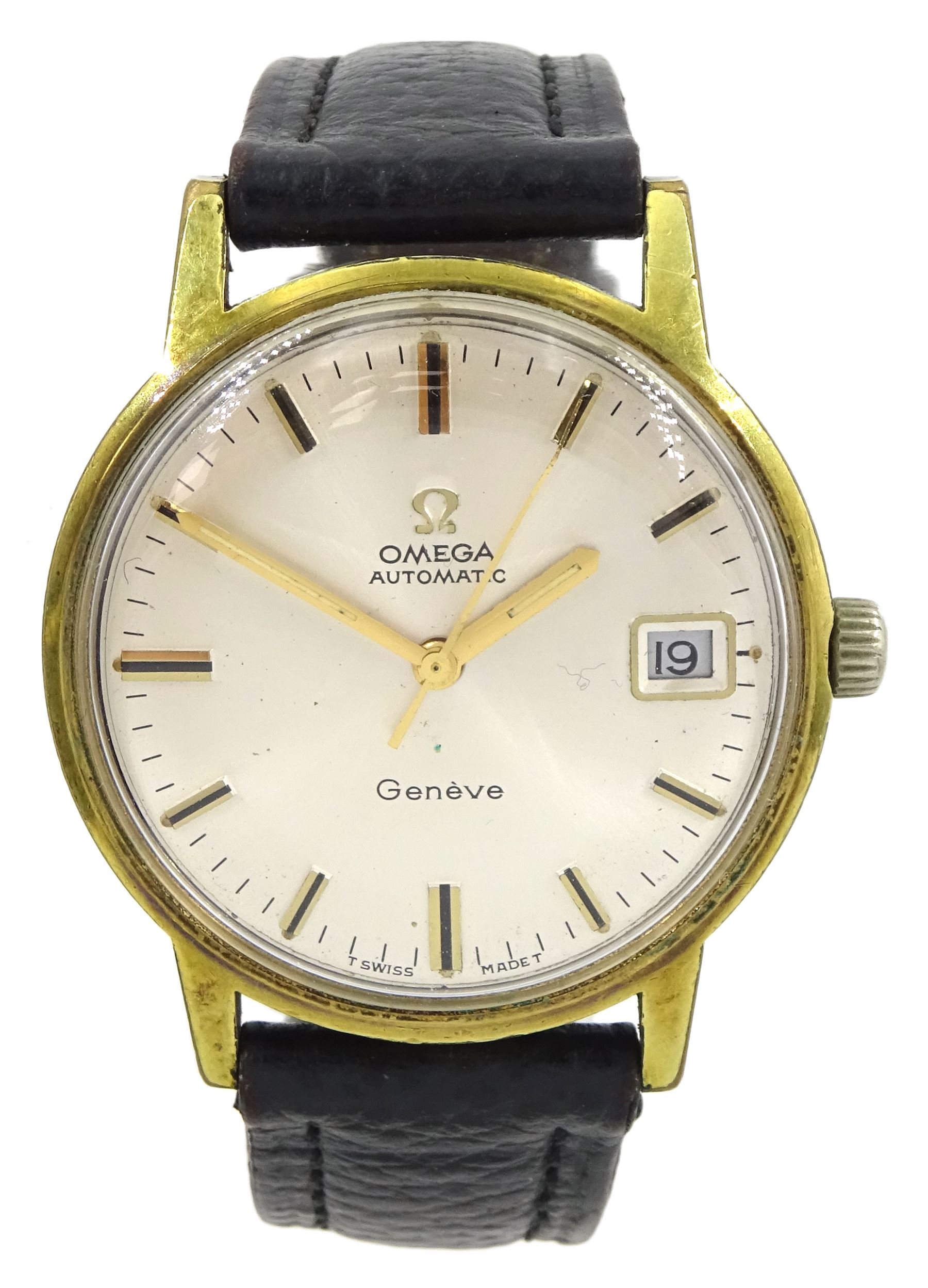 Omega Geneve gentleman's gold-plated automatic wristwatch