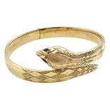 9ct gold hinged snake bangle