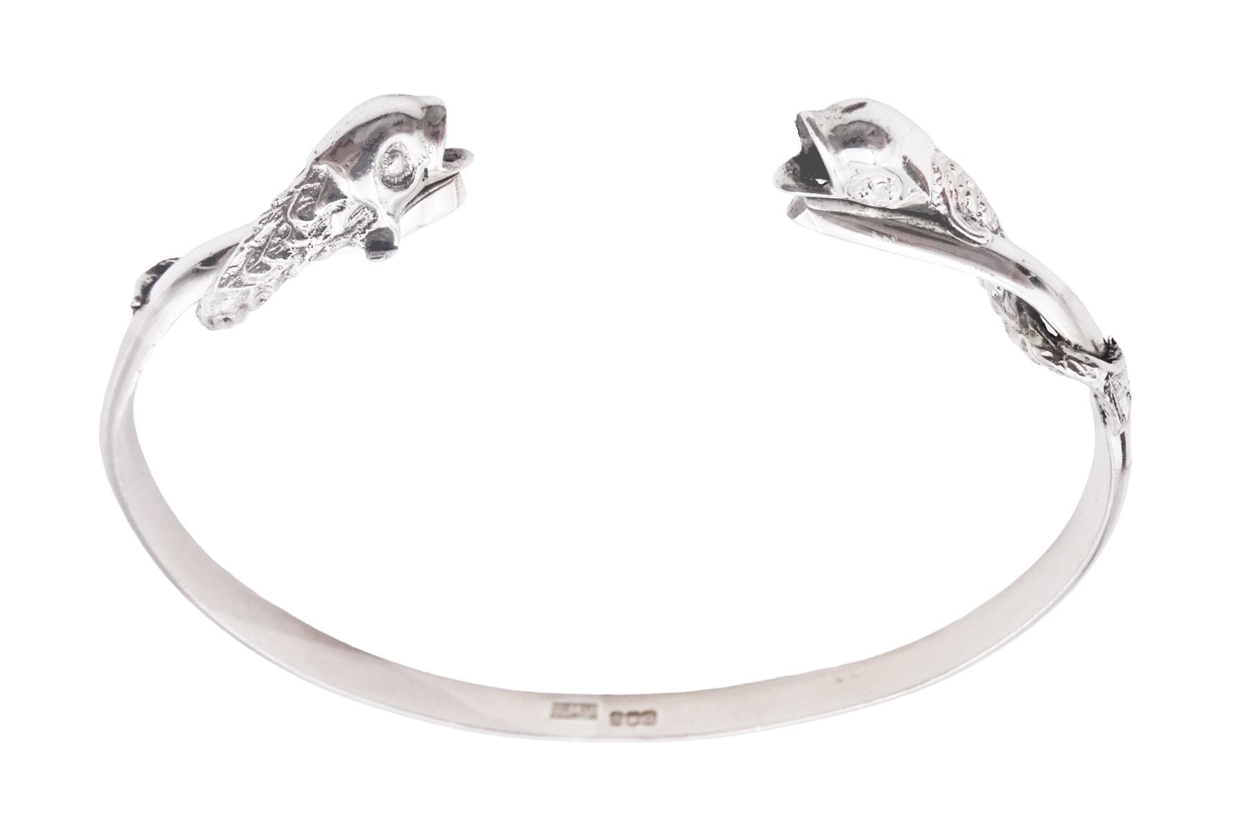 Scottish silver koi carp torque bangle by Scotia Manufacturing Jewellers Limited