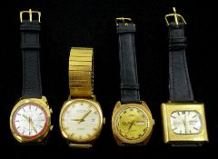 Two automatic gentleman's wristwatches including Seiko 5 21 jewels and a Sandoz 25 jewels and two ma
