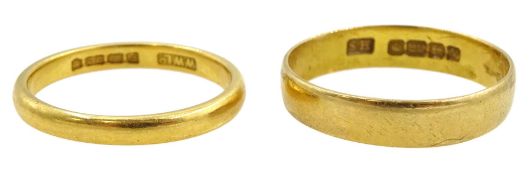 Two 22ct gold wedding bands