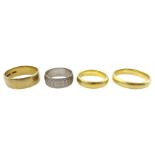 Two 18ct yellow gold wedding bands