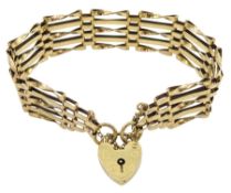 9ct gold five bar gate bracelet