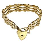 9ct gold six bar gate bracelet