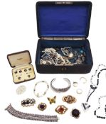 Collection of Victorian and later costume jewellery including pearl necklaces