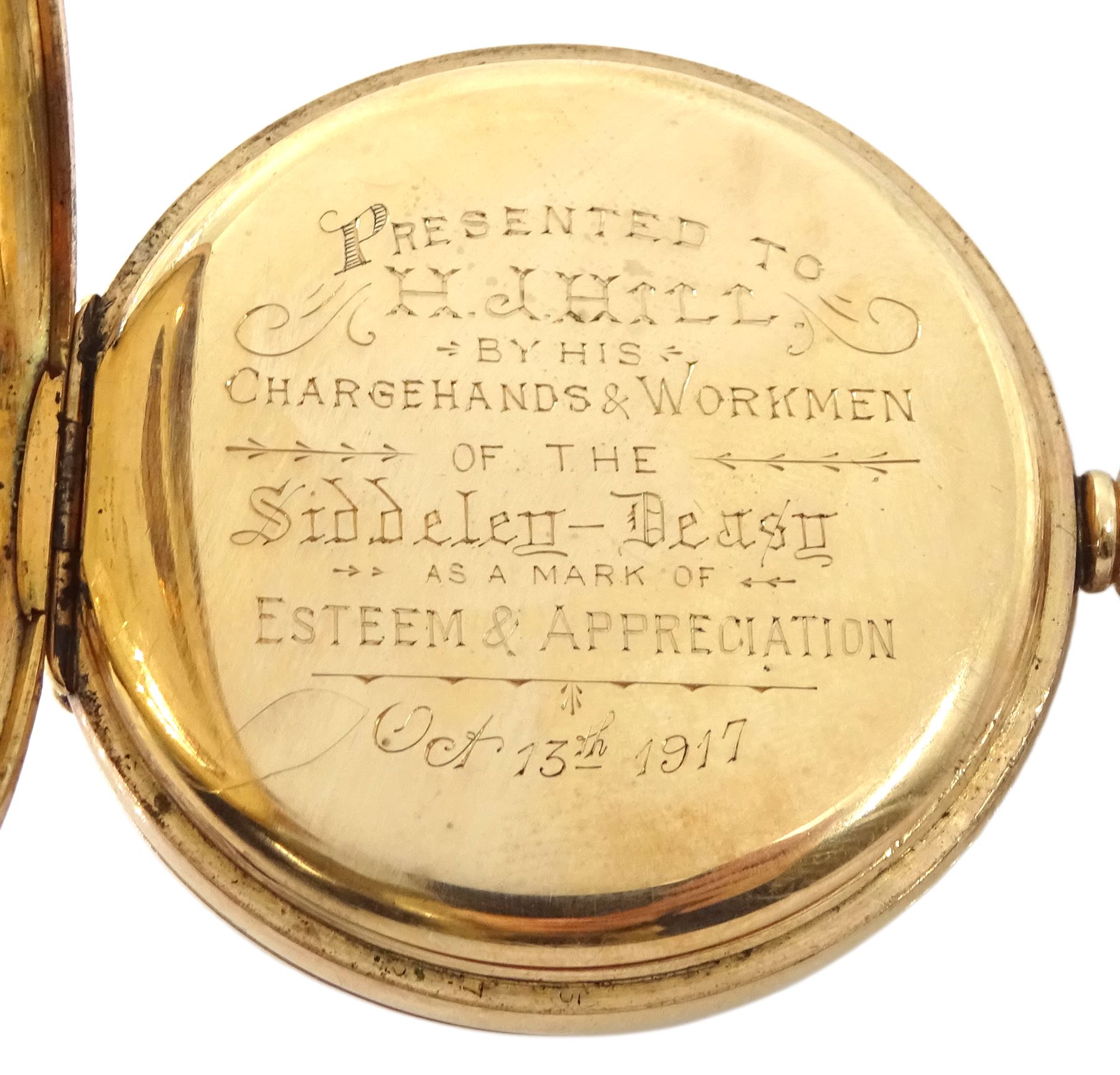 9ct gold full hunter keyless lever presentation pocket watch by R.Gilbert & Sons Ltd 'Makers to the - Image 3 of 4