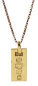 9ct gold ingot pendant necklace