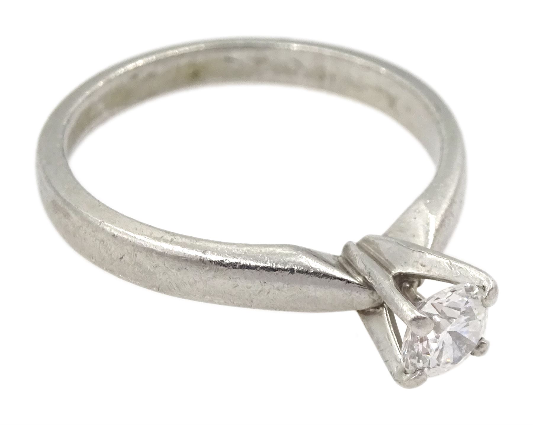 Platinum single stone round brilliant cut diamond ring - Image 3 of 4