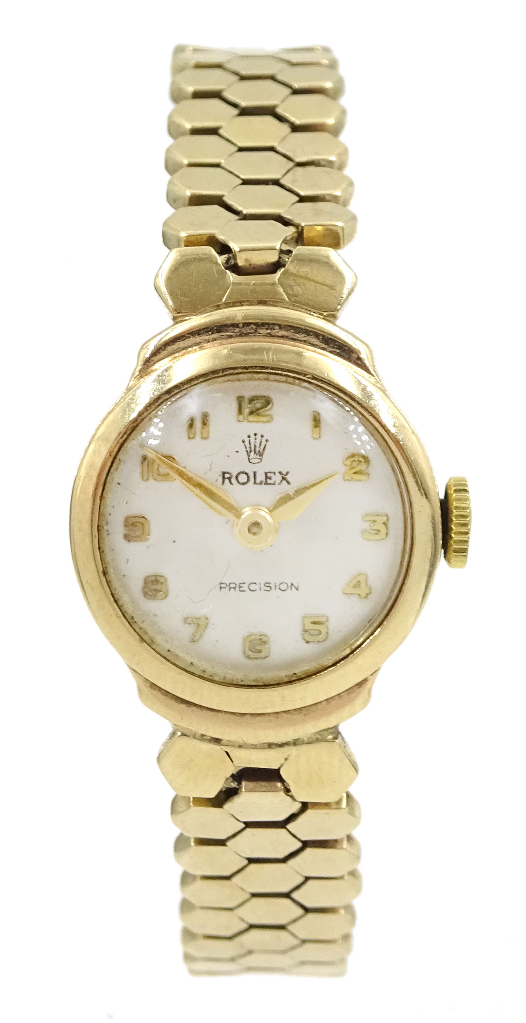 Rolex Precision 9ct gold ladies manual wind wristwatch