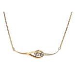 14ct white and yellow gold cubic zirconia openwork pendant necklace