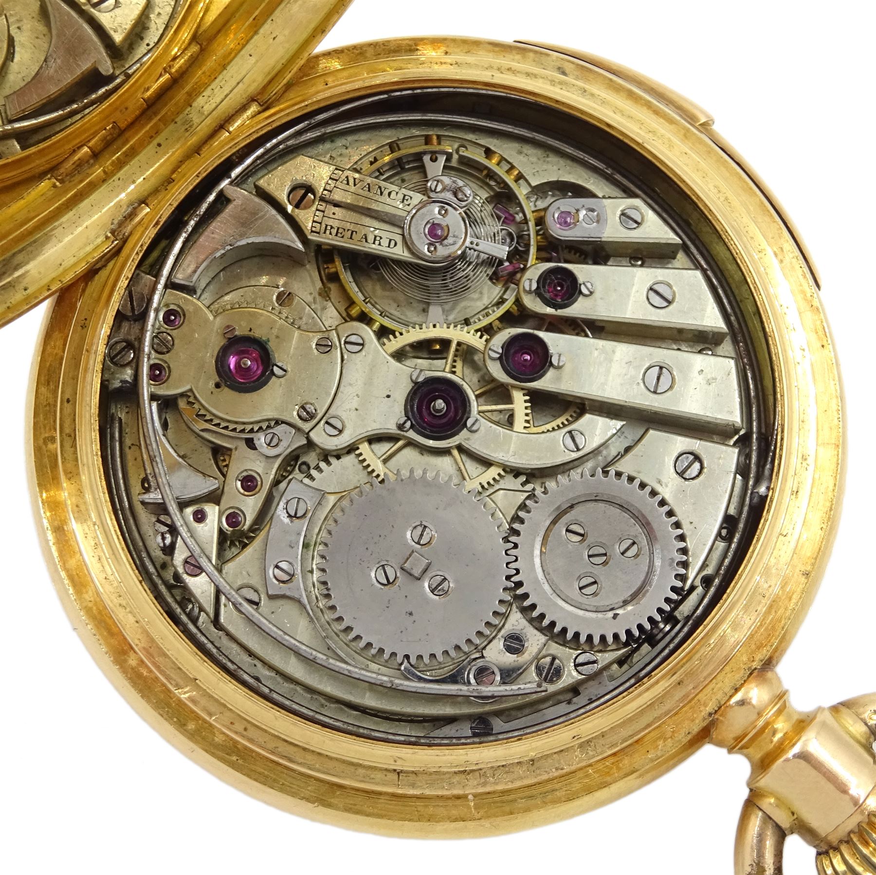 18ct gold full hunter keyless quarter repeating lever pocket watch - Image 5 of 5