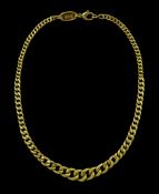 18ct gold graduating curb link necklace chain