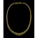 18ct gold graduating curb link necklace chain