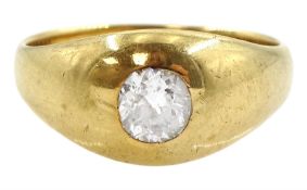 Early 20th century 18ct gold gypsy set single stone old cut diamond ring