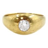 Early 20th century 18ct gold gypsy set single stone old cut diamond ring