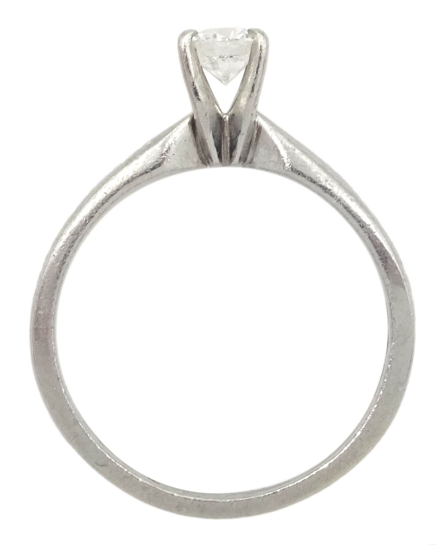 Platinum single stone round brilliant cut diamond ring - Image 4 of 4