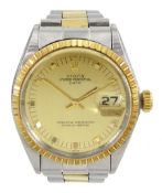 Rolex Oyster Perpetual Date gentleman's stainless steel and gold automatic wristwatch