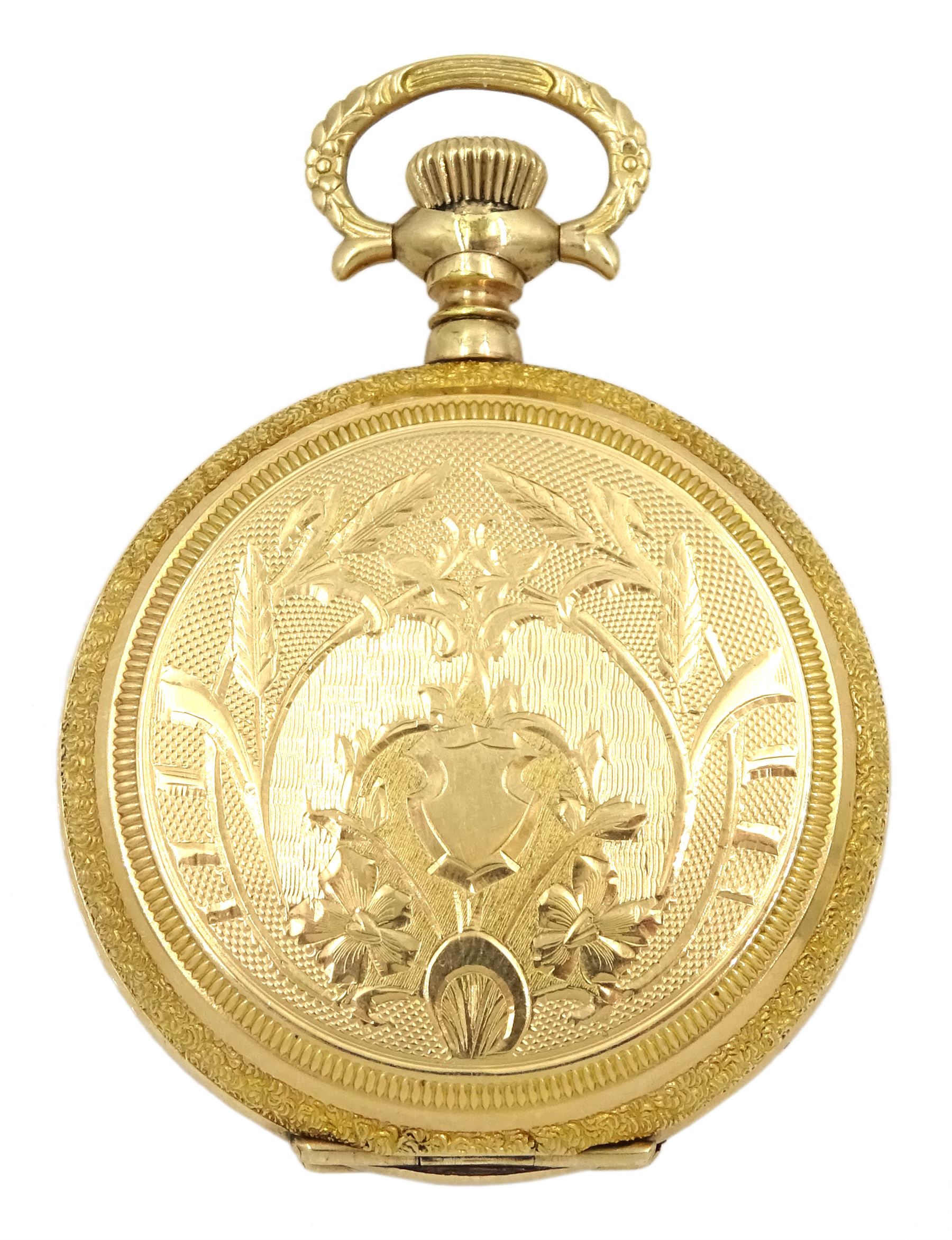 Early 20th century gold full hunter lever fob watch by Elgin - Image 2 of 4