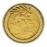 Queen Elizabeth II 1974 gold full sovereign