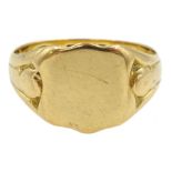 18ct gold shield design signet ring