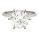 18ct white gold single stone diamond ring