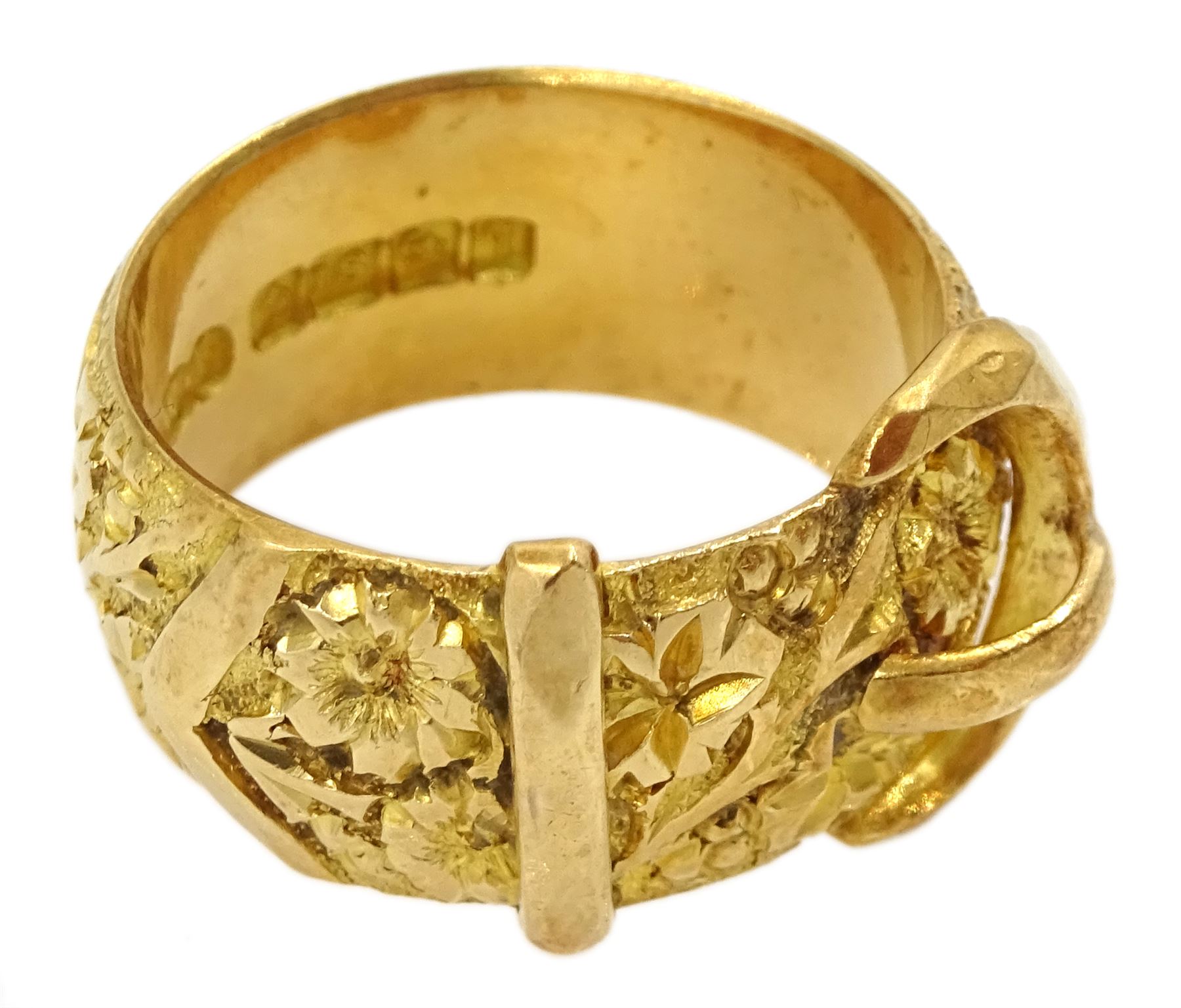 Early 20th century 18ct gold buckle ring - Image 3 of 4