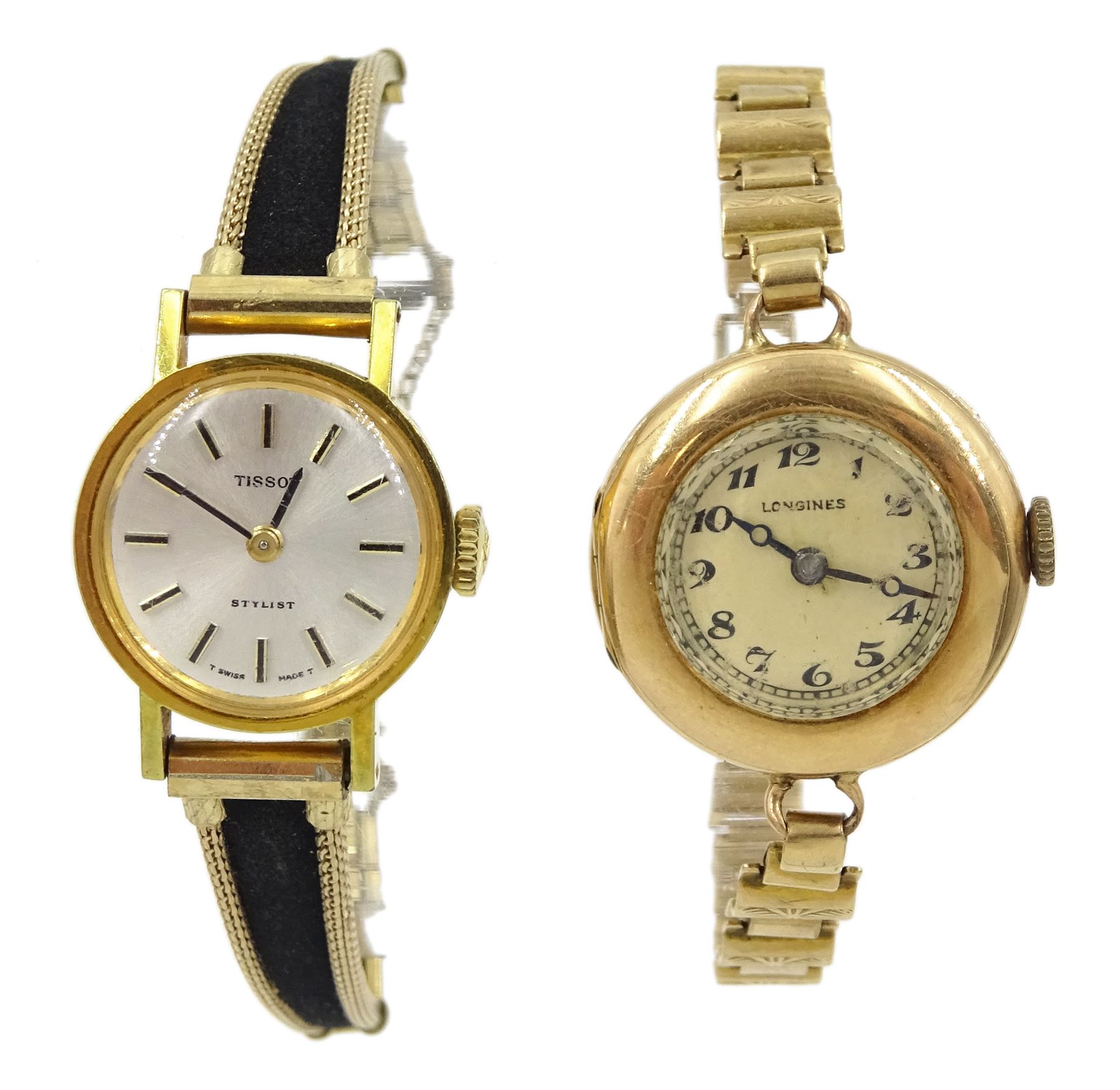 Longines 14ct gold ladies manual wind wristwatch