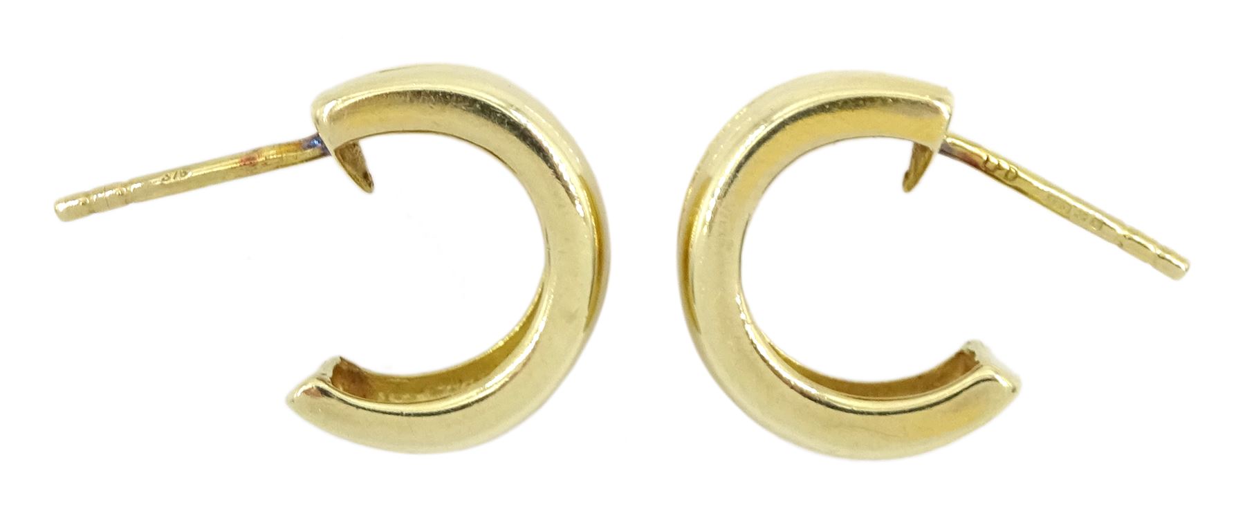 Pair of 9ct gold half hoop stud earrings - Image 2 of 2