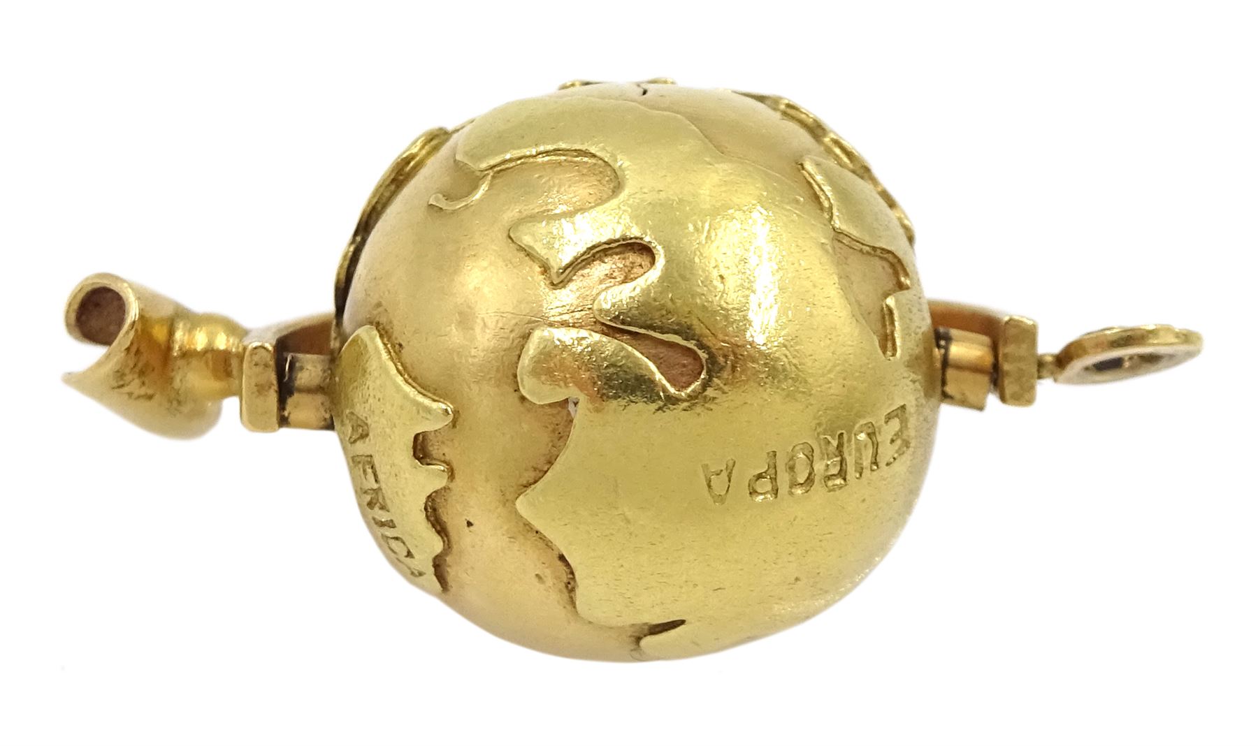 18ct gold spinning globe pendant/charm - Image 2 of 2