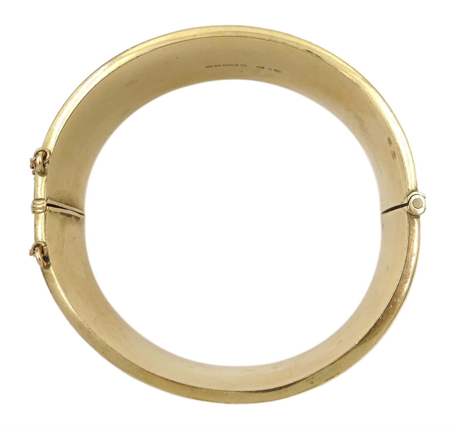 9ct gold wide hinged bangle - Image 5 of 5