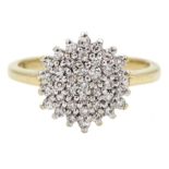 9ct gold diamond cluster ring