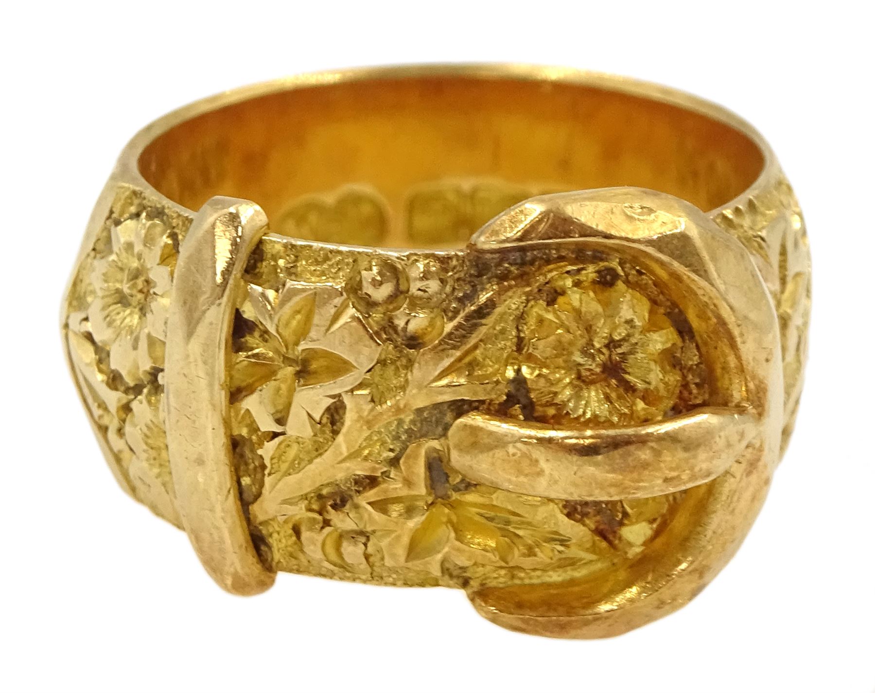 Early 20th century 18ct gold buckle ring
