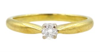 18ct gold single stone round brilliant cut diamond ring