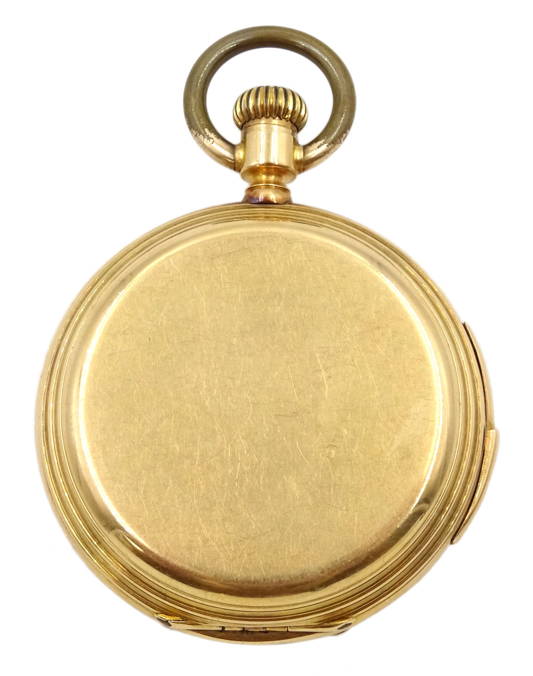 18ct gold full hunter keyless quarter repeating lever pocket watch - Image 2 of 5