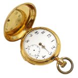 18ct gold full hunter keyless quarter repeating lever pocket watch