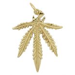 9ct gold cannabis leaf pendant