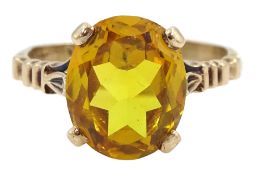 9ct rose gold single stone citrine ring