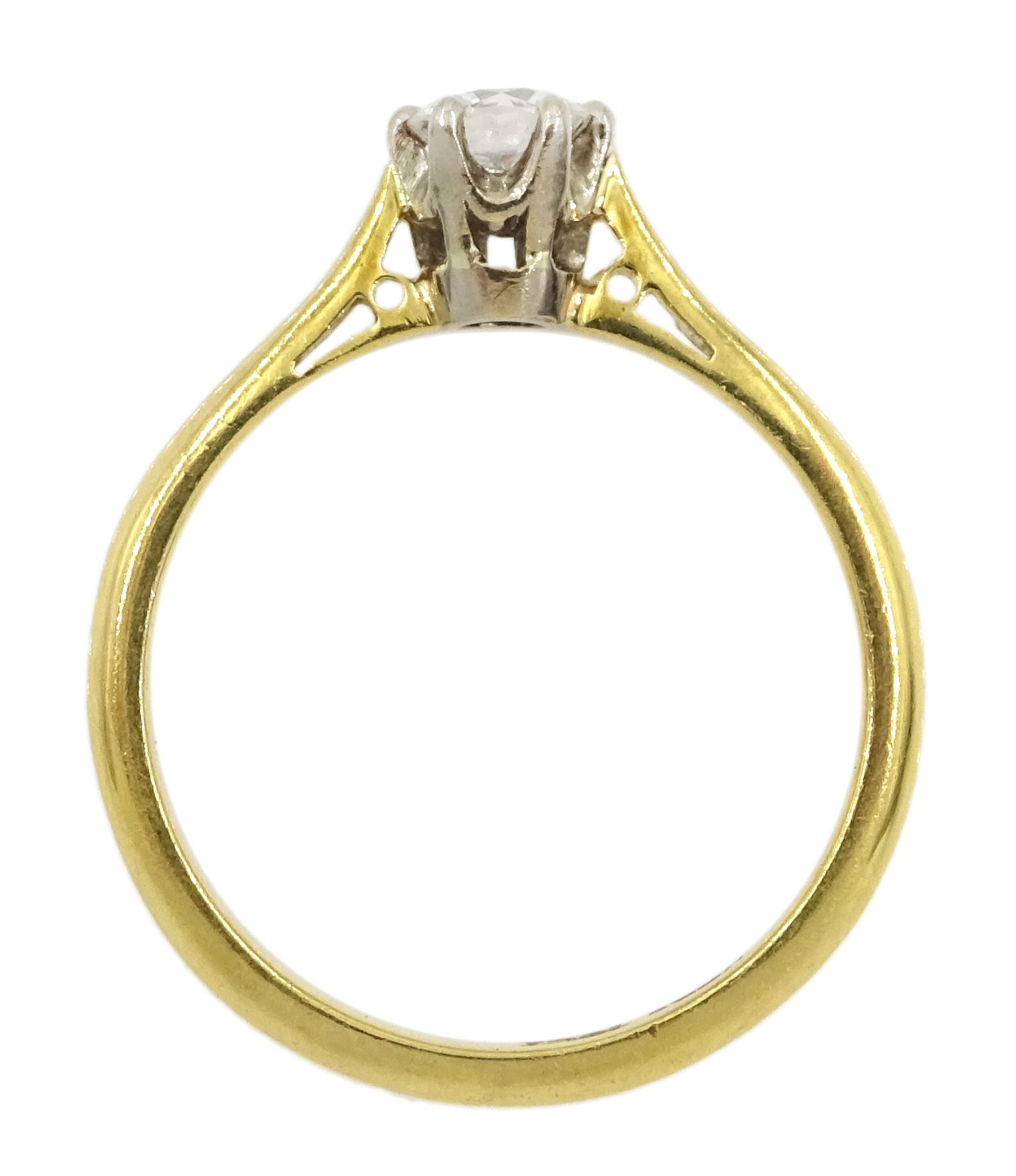 Gold single stone round brilliant cut diamond ring - Image 5 of 5