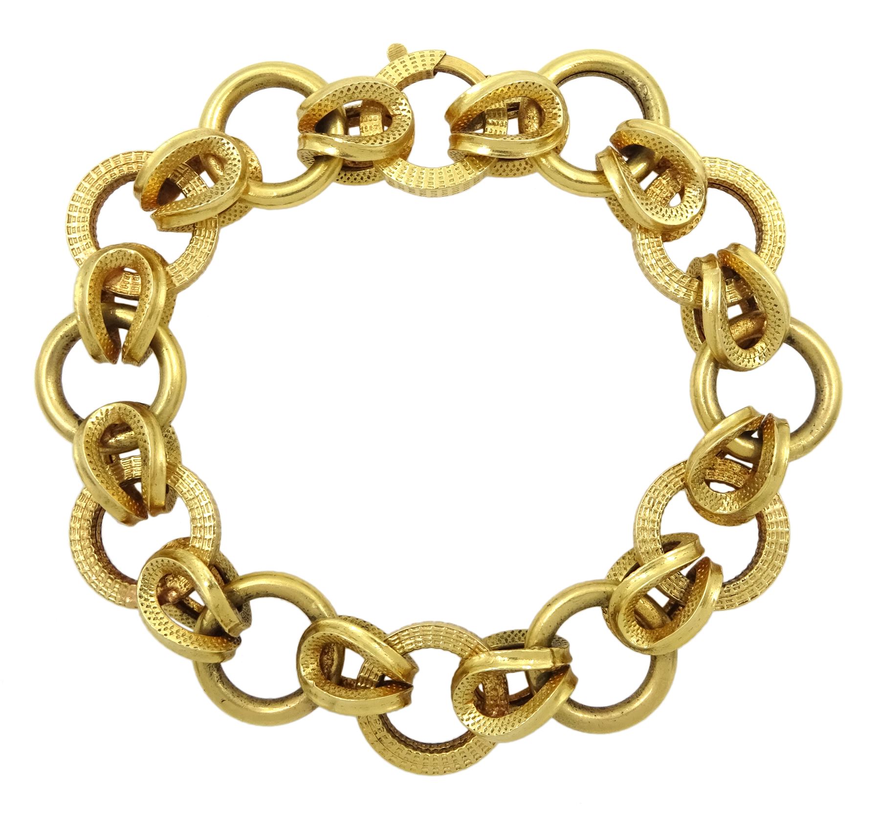18ct gold fancy textured and polished link bracelet