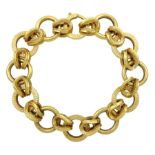 18ct gold fancy textured and polished link bracelet