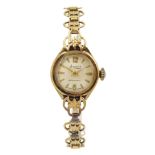 Accurist 9ct gold ladies manual wind wristwatch