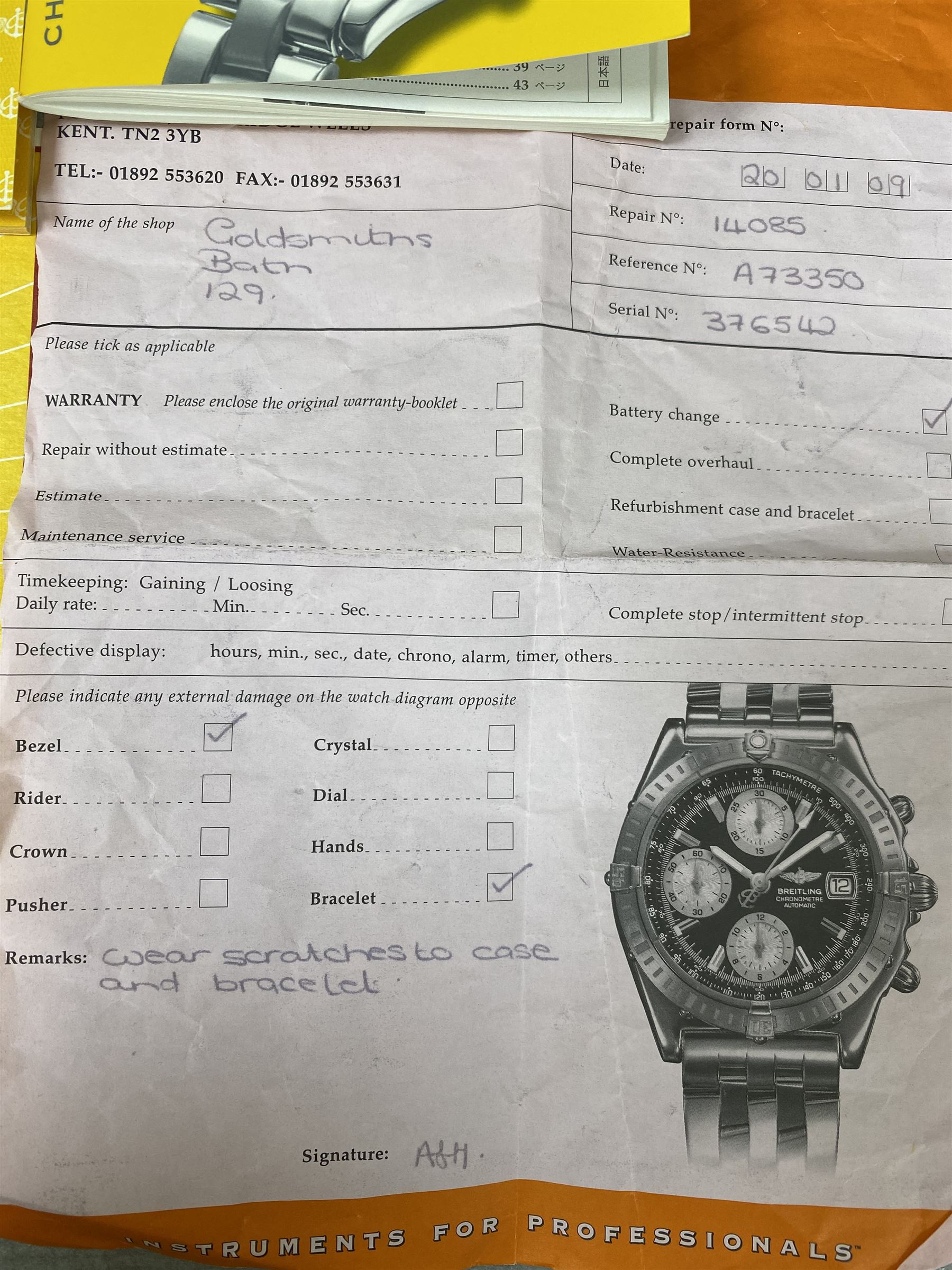 Breitling Colt gentleman's stainless steel quartz chronograph wristwatch - Image 6 of 7
