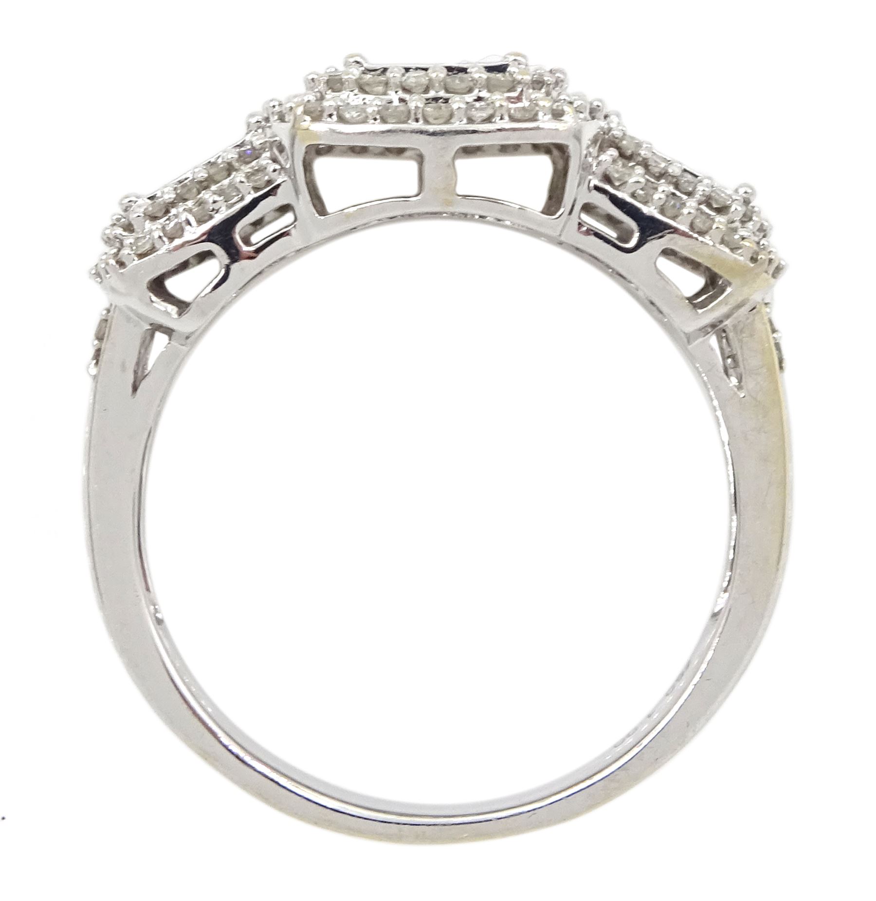 18ct white gold princess cut and round brilliant cut diamond cluster ring - Image 4 of 4