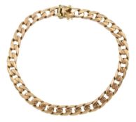 9ct rose gold flattened curb link bracelet