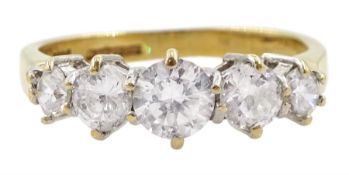 14ct gold five stone cubic zirconia ring